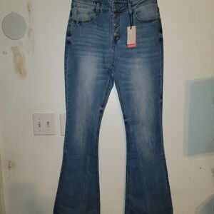 NWT Flare Wide Leg Bootcut High Rise Button Fly Jeans XL